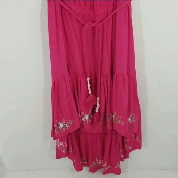 {Venus} Hot Pink Embroidered High-Low Dress Size 12 - Picture 7 of 10